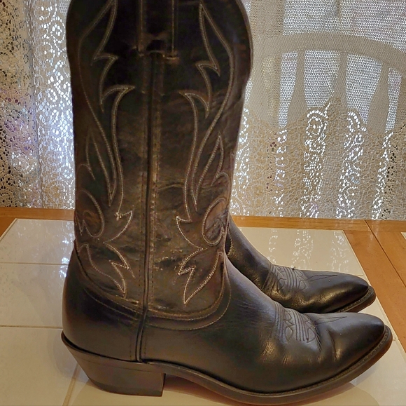 Laredo black leather cowboy boots size 8.5 D - Picture 1 of 8